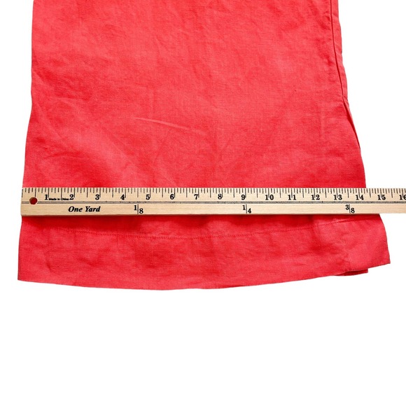 Athleta Linen Wide Leg High Rise Elastic Waist Crop Pants Women Size 8Tall - Picture 11 of 16